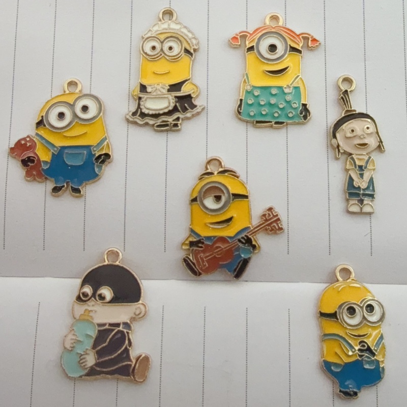 Earrings - 10 adet alaşımlı damla yağlı karikatür