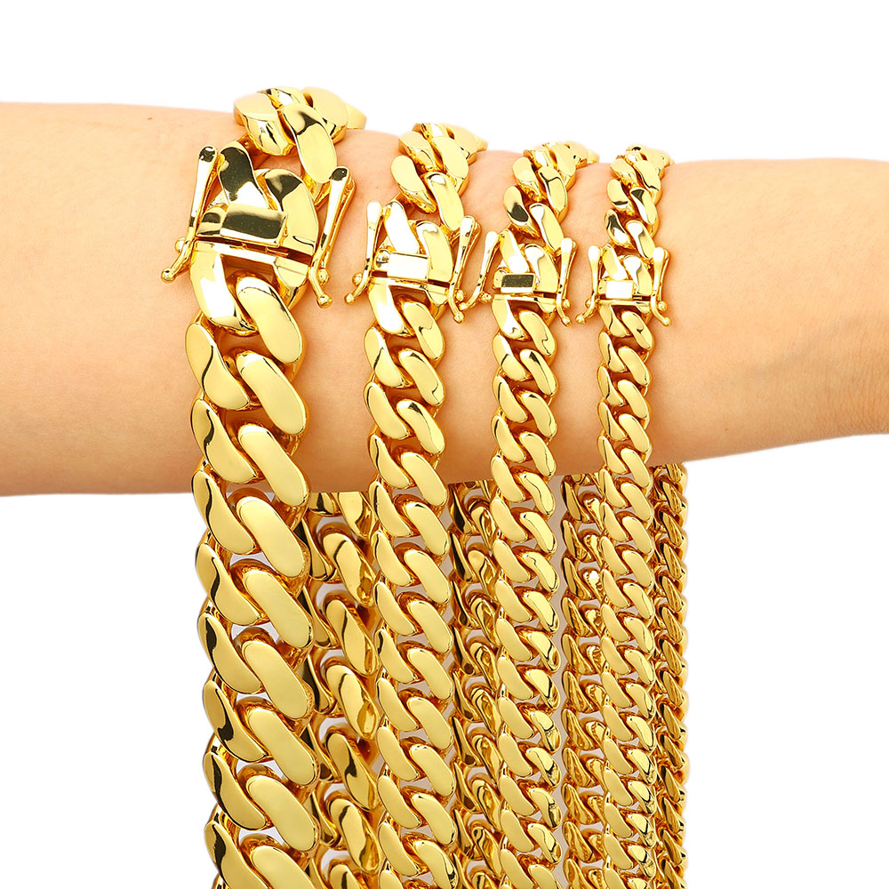 Cuban Link Chain 12Mm - Toptan 10mm/12mm/15mm/20mm Pirinç Miami Küba Zinciri