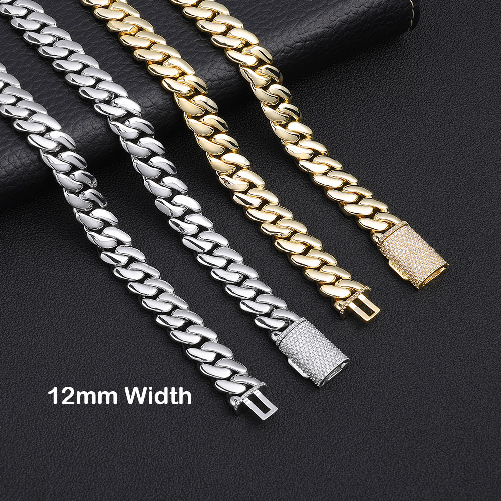Cuban Link Chain 12Mm - ESKEEM 12mm 14K Altın Kaplama Küba