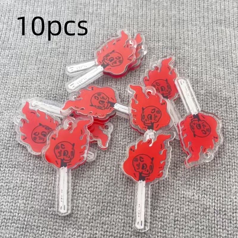 Earrings - 10 adet akrilik kafatası kolye ucu,