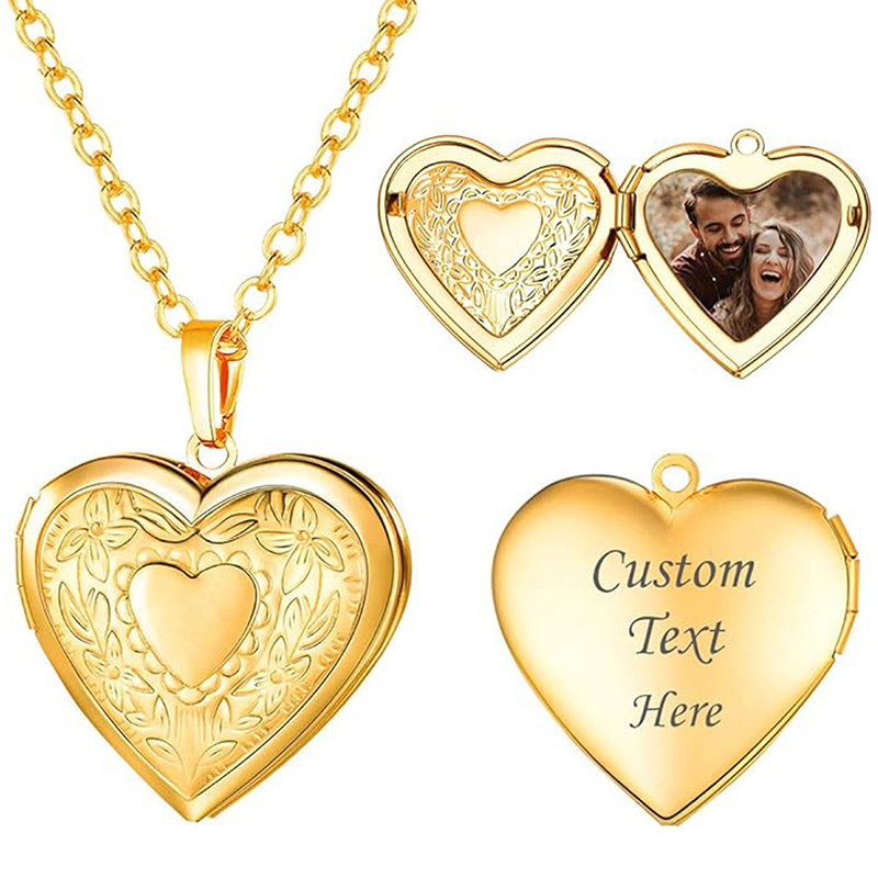 Heart Locket Necklace Photo - Kişiye Özel Madalyon Kolye Özel Fotoğraf