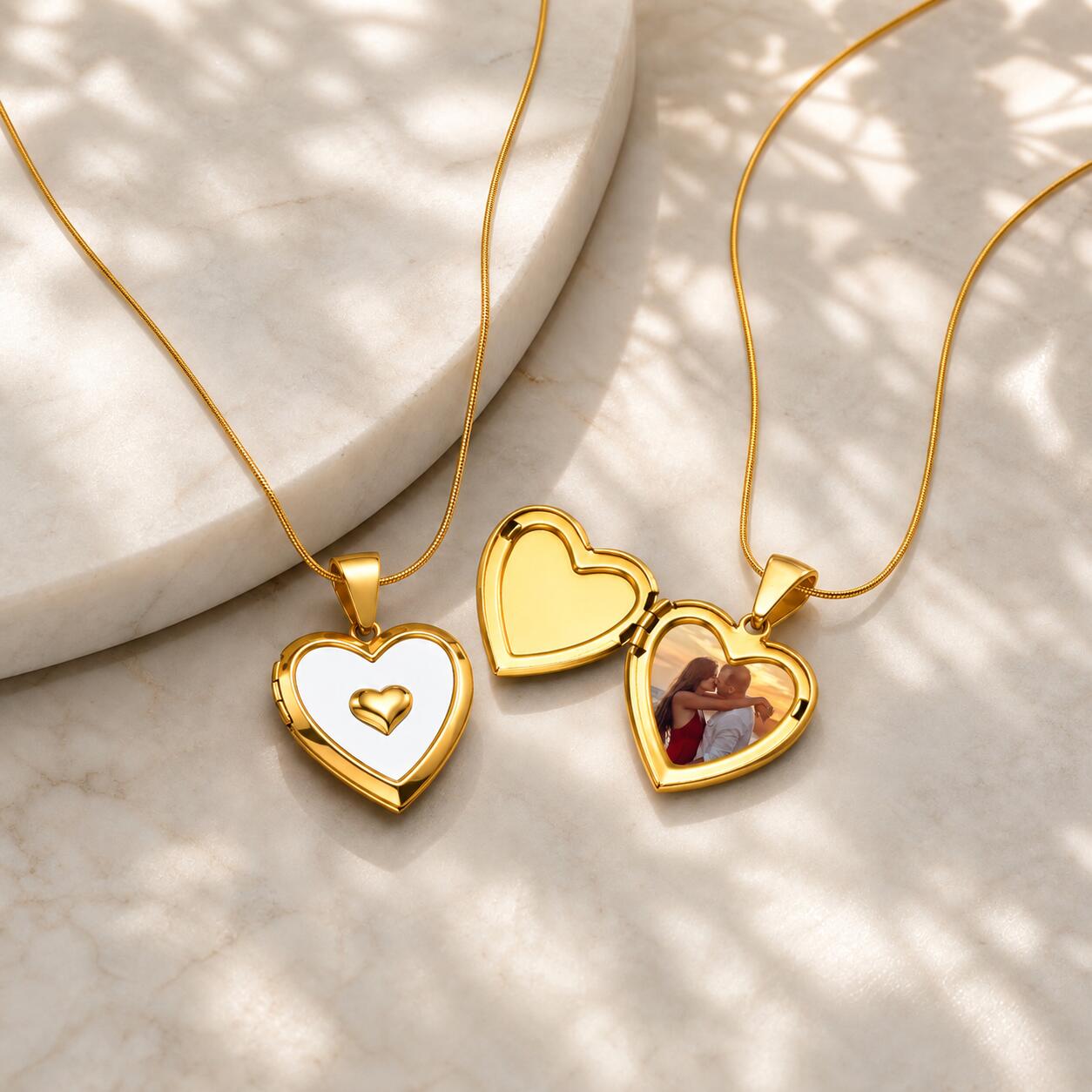 Heart Locket Necklace Photo - Kişiye Özel Fotoğraflı Kalp Şeklinde Kolye