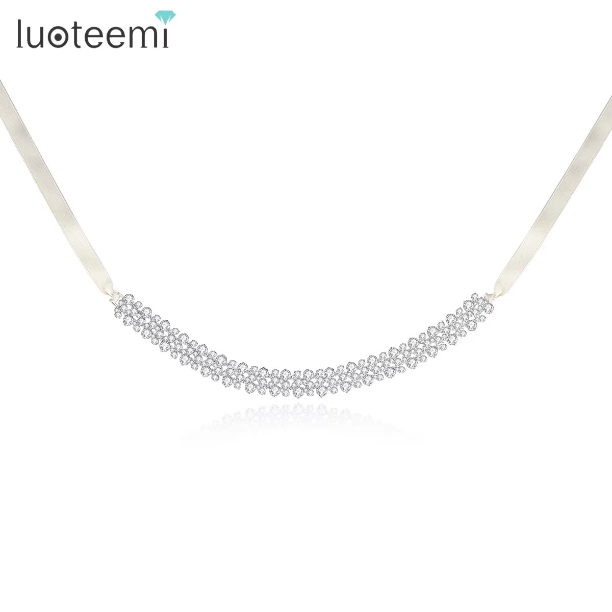 Layered Pendant Necklace Aesthetic - LUOTEEMI Üç Katmanlar Kübik Zirkonya Gerdanlık
