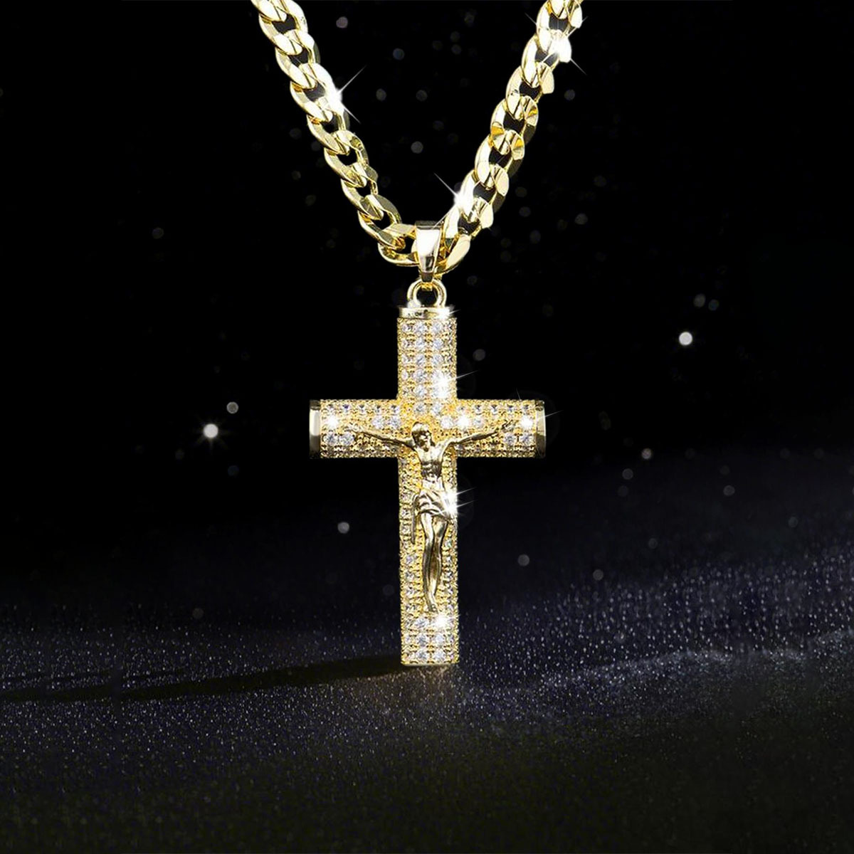 Erkekler İçin Altın Kaplama Ça - Cross Pendant Necklace Gold incelemesi ve fiyatı