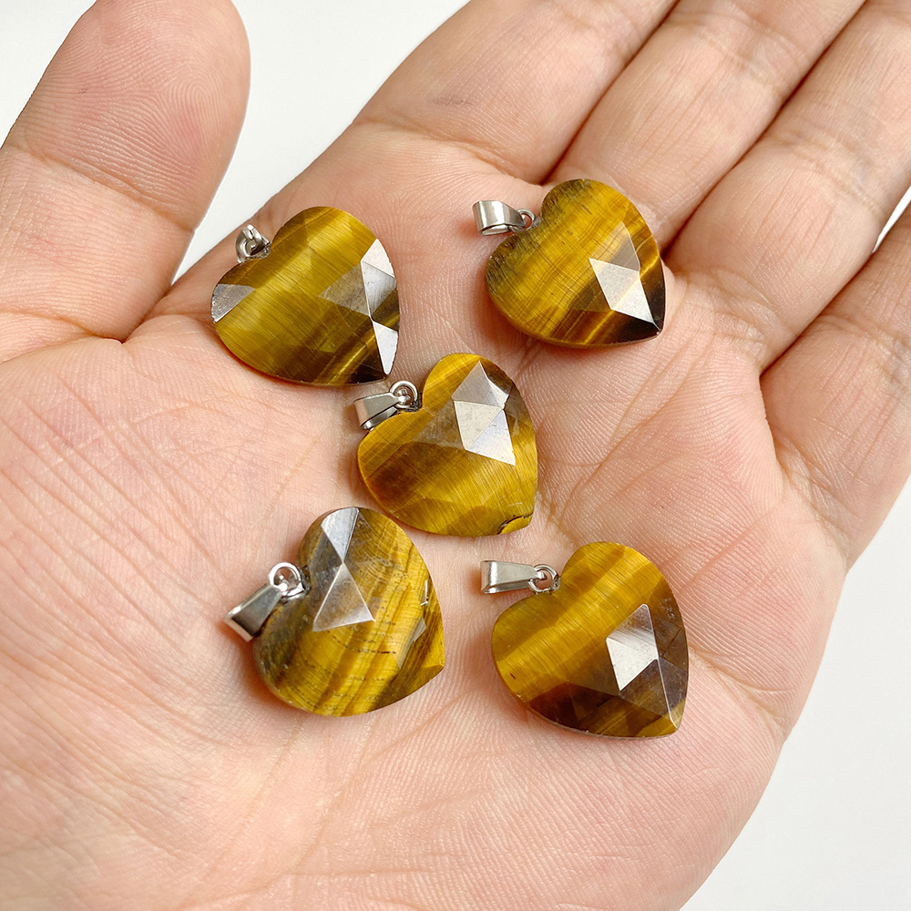 1 adet 20mm yönlü kalp kolye d - Crystal Pendant Necklace Natural Stone incelemesi ve fiyatı