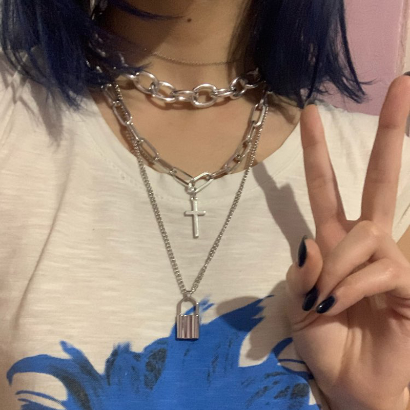 Katmanlı grunge estetik takı v - Layered Pendant Necklace Aesthetic incelemesi ve fiyatı