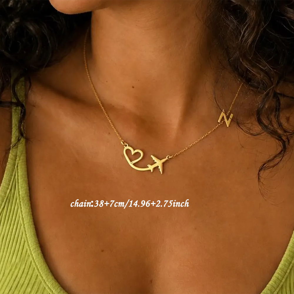 Kişiselleştirilmiş Kalp Uçak İ - Custom Name Necklace Stainless Steel incelemesi ve fiyatı