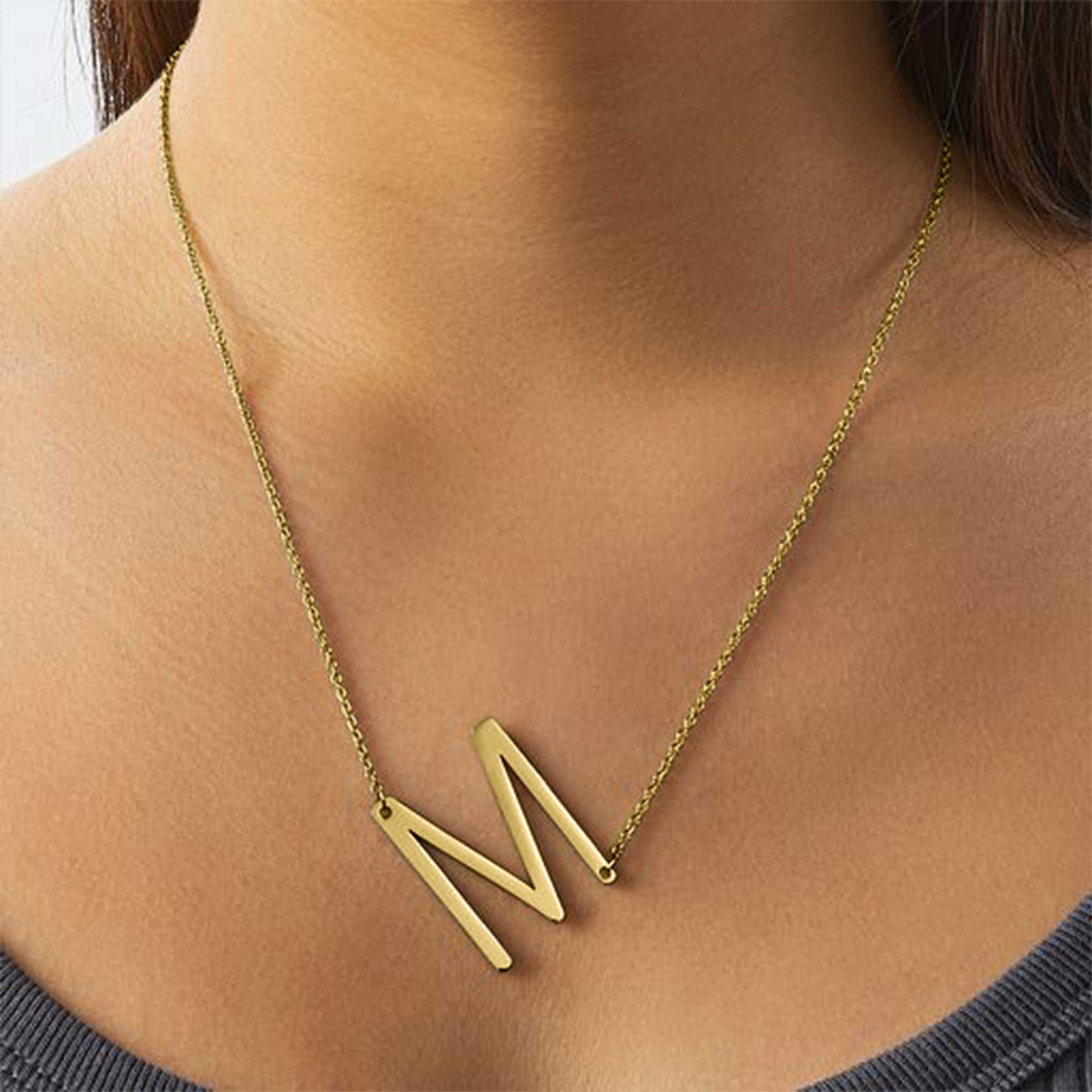 Bildirimi İlk kolye kişiselleş - Initial Letter Necklace 18K Gold incelemesi ve fiyatı
