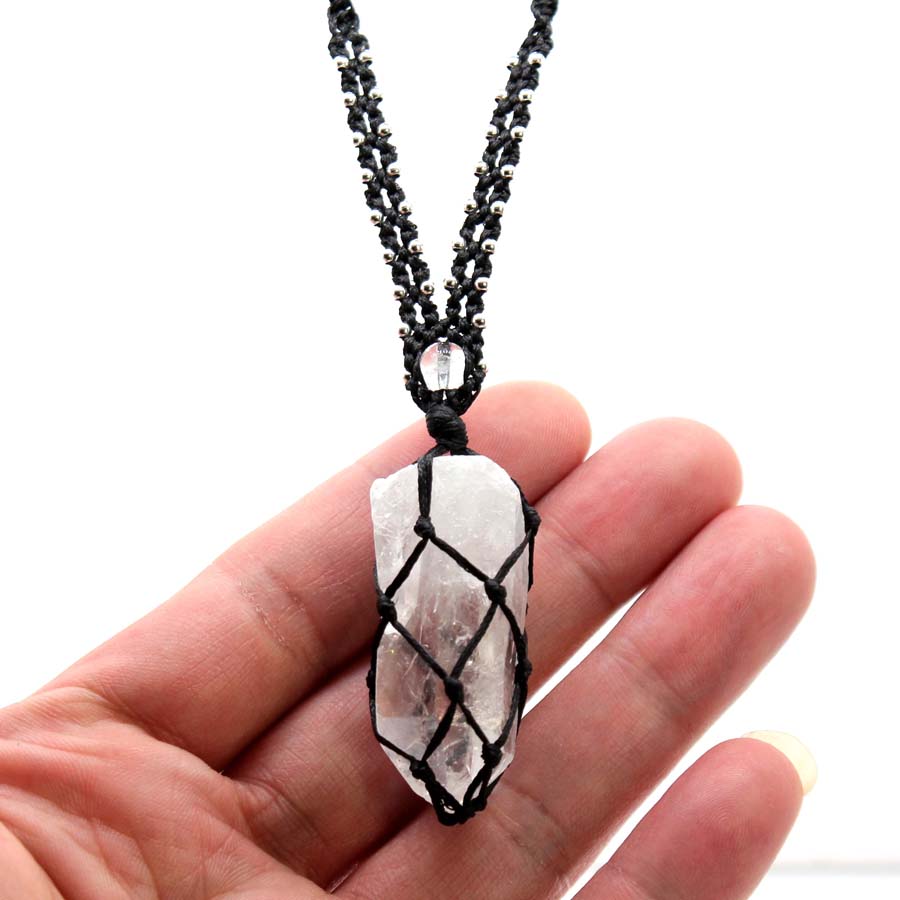 Kristal Kuvars Makrome örgülü  - Crystal Pendant Necklace Natural Stone incelemesi ve fiyatı