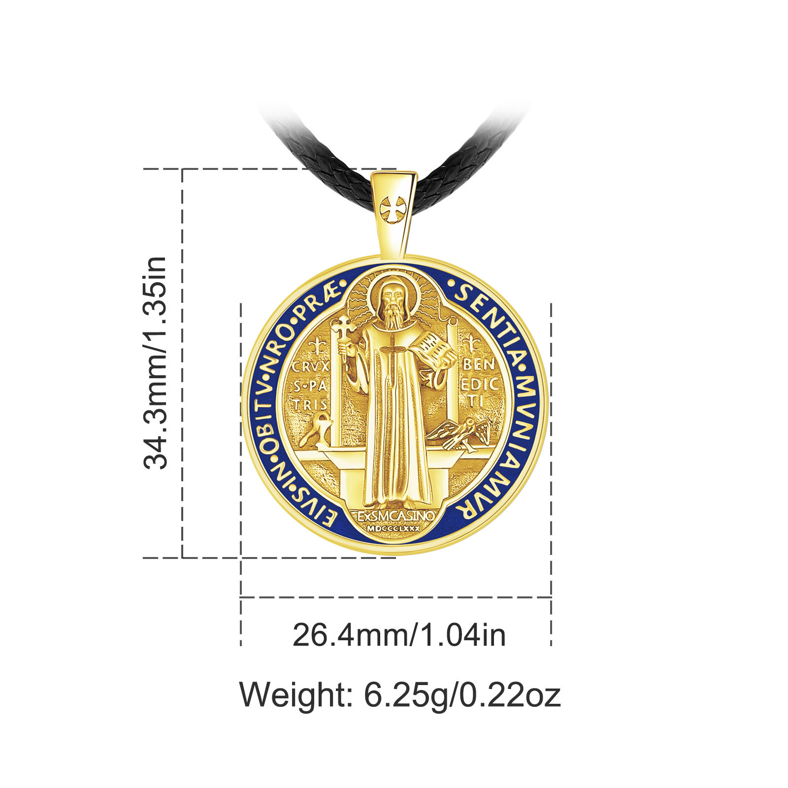 Eudora 925 Ayar Gümüş Aziz Ben - Cross Pendant Necklace Gold incelemesi ve fiyatı