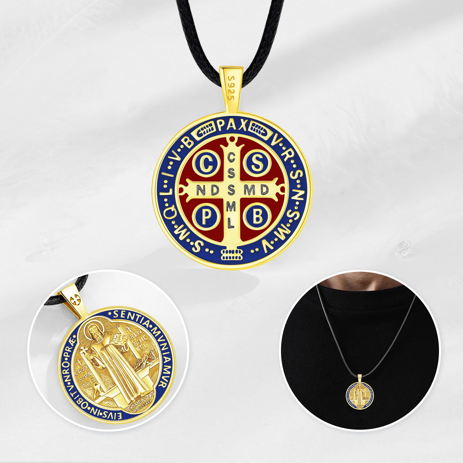 Eudora 925 Ayar Gümüş Aziz Ben - Cross Pendant Necklace Gold incelemesi ve fiyatı