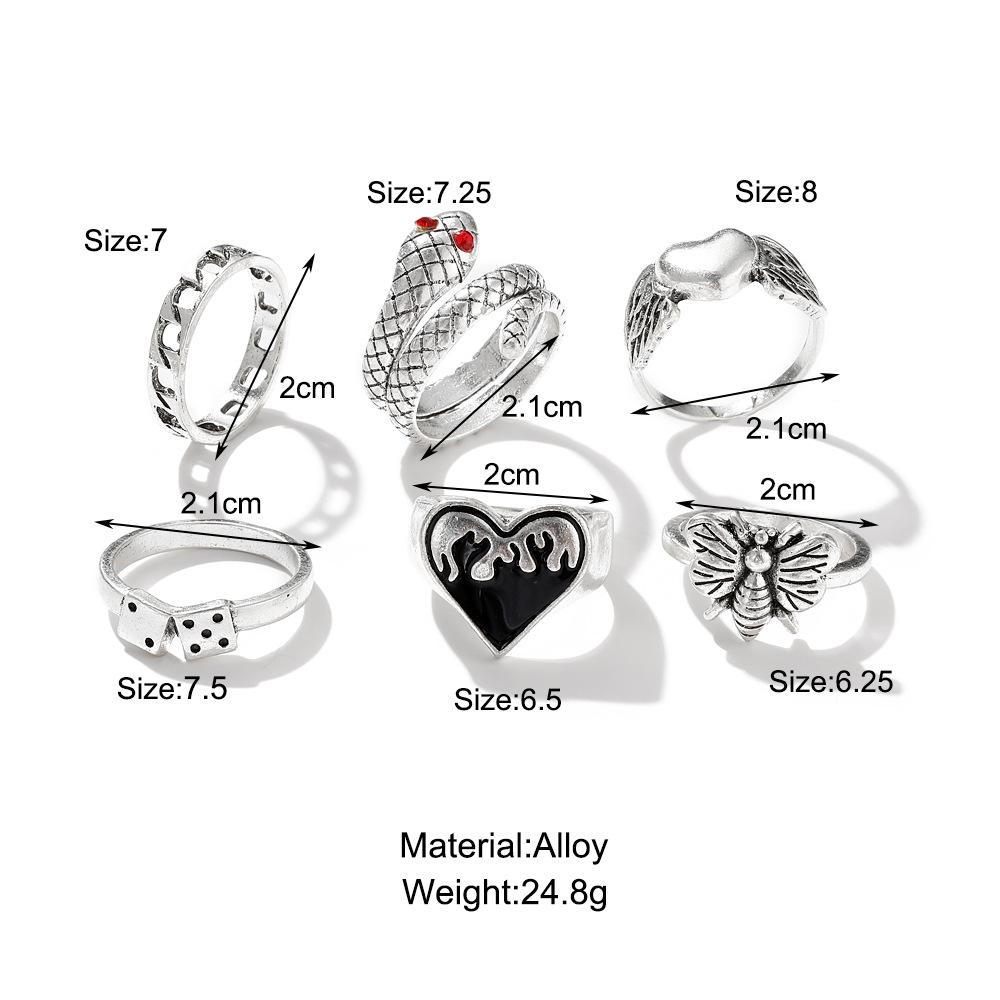 6 adet Vintage Punk yılan parm - Vintage Punk Knuckle Rings Set incelemesi ve fiyatı