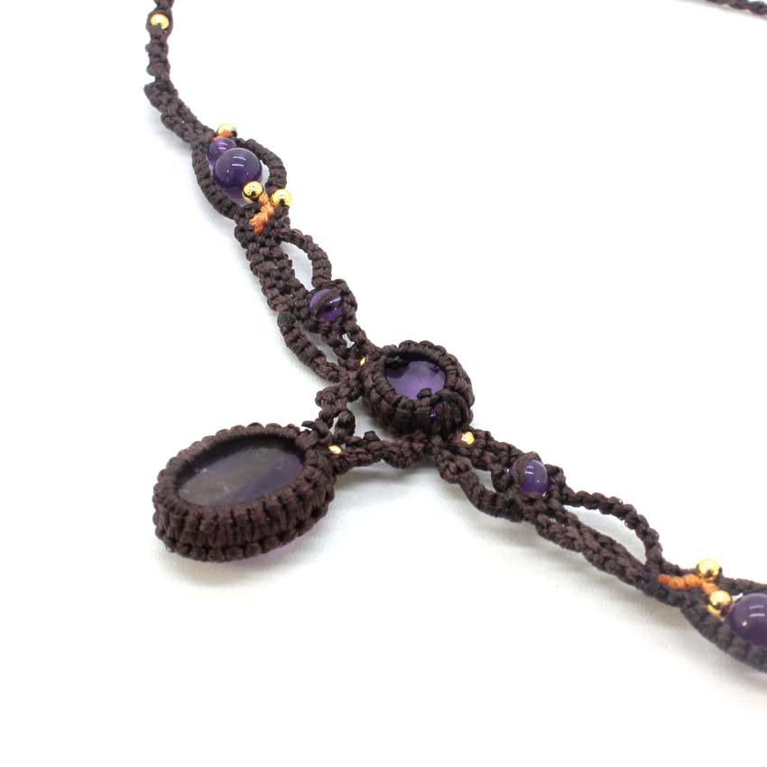 Kristal Örgülü Makrome Taş Kol - Crystal Pendant Necklace Natural Stone incelemesi ve fiyatı