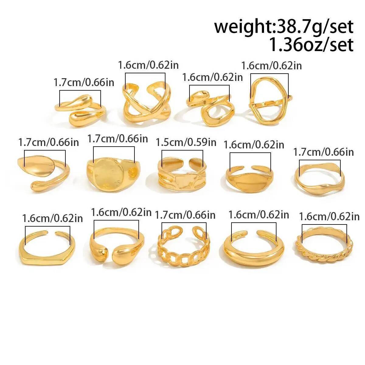 IngeSight.Z 14 adet/takım Hip  - Vintage Punk Knuckle Rings Set incelemesi ve fiyatı