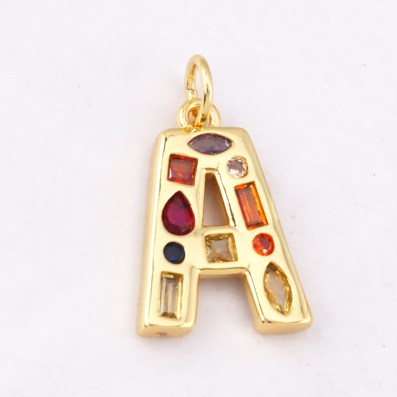 Moda Renkli Zirkon Gerçek 18 A - Initial Letter Necklace 18K Gold incelemesi ve fiyatı