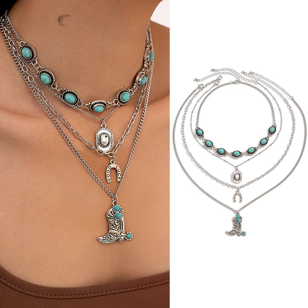 Kovboy Çizmesi Kolye Ucu Turku - Layered Pendant Necklace Aesthetic incelemesi ve fiyatı