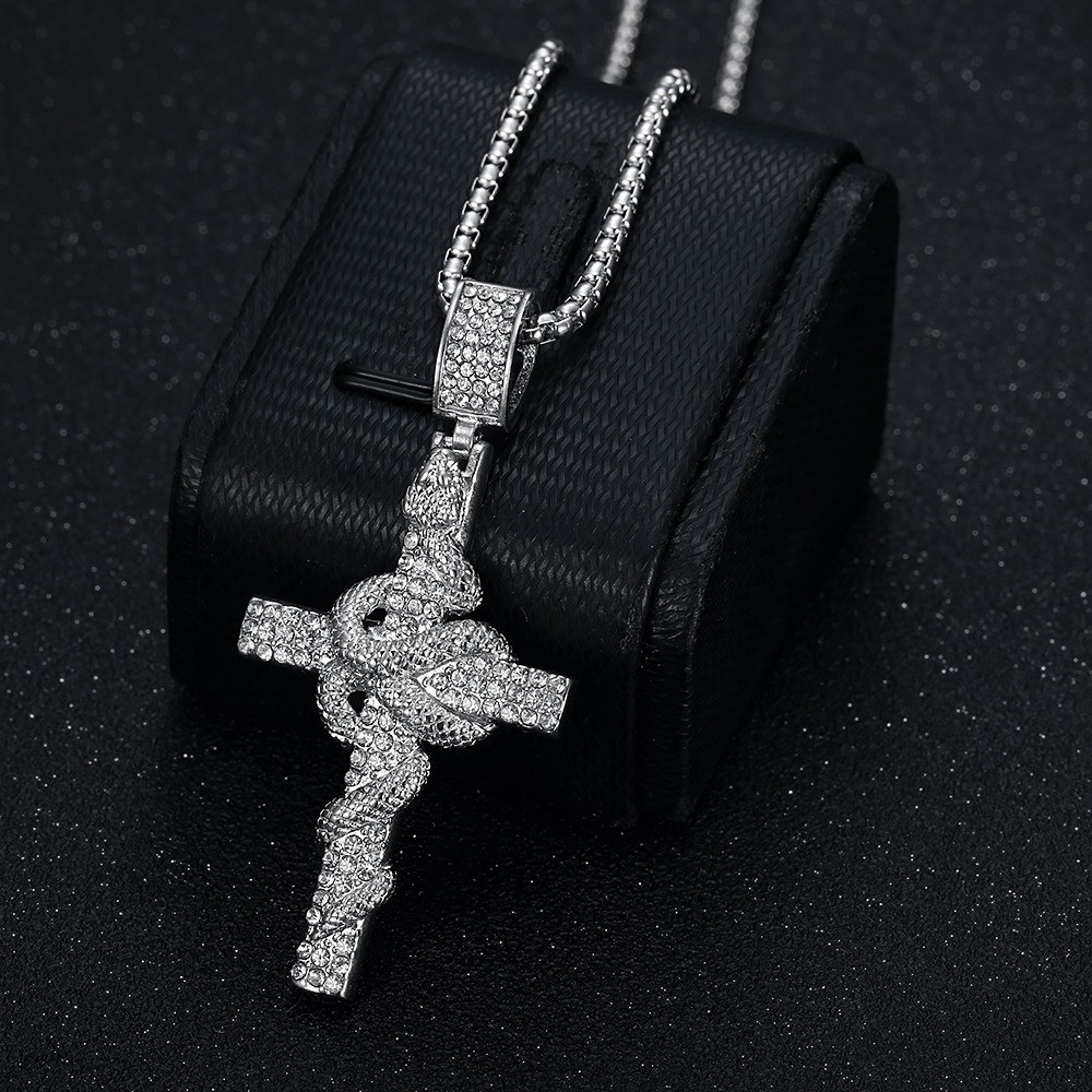 Yılan Desenli Oyma Paslanmaz Ç - Cross Pendant Necklace Gold incelemesi ve fiyatı