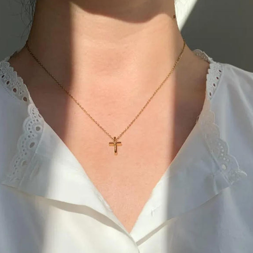 Zarif altın haç kolye, sade gü - Cross Pendant Necklace Gold incelemesi ve fiyatı