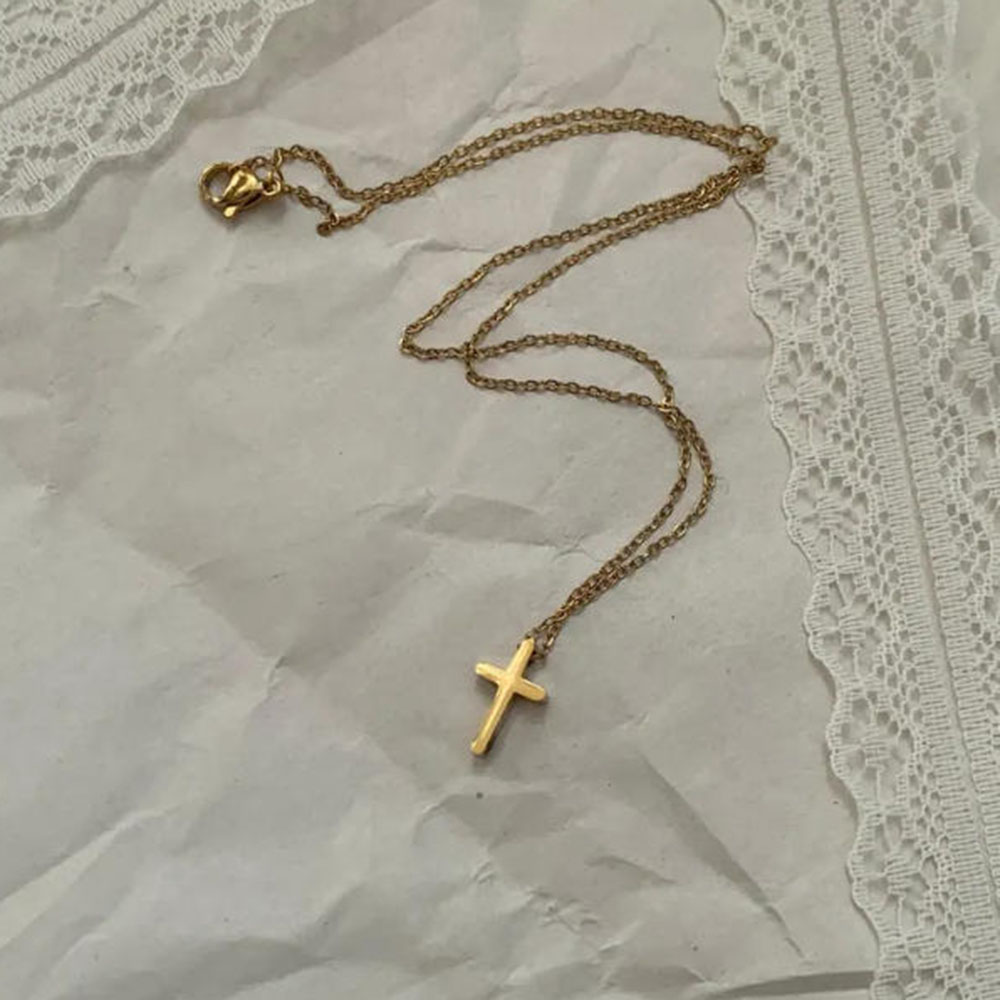 Zarif altın haç kolye, sade gü - Cross Pendant Necklace Gold incelemesi ve fiyatı