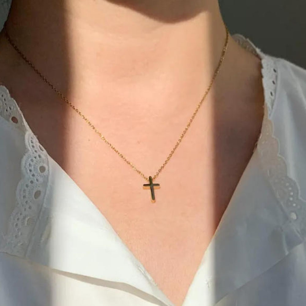 Zarif altın haç kolye, sade gü - Cross Pendant Necklace Gold incelemesi ve fiyatı