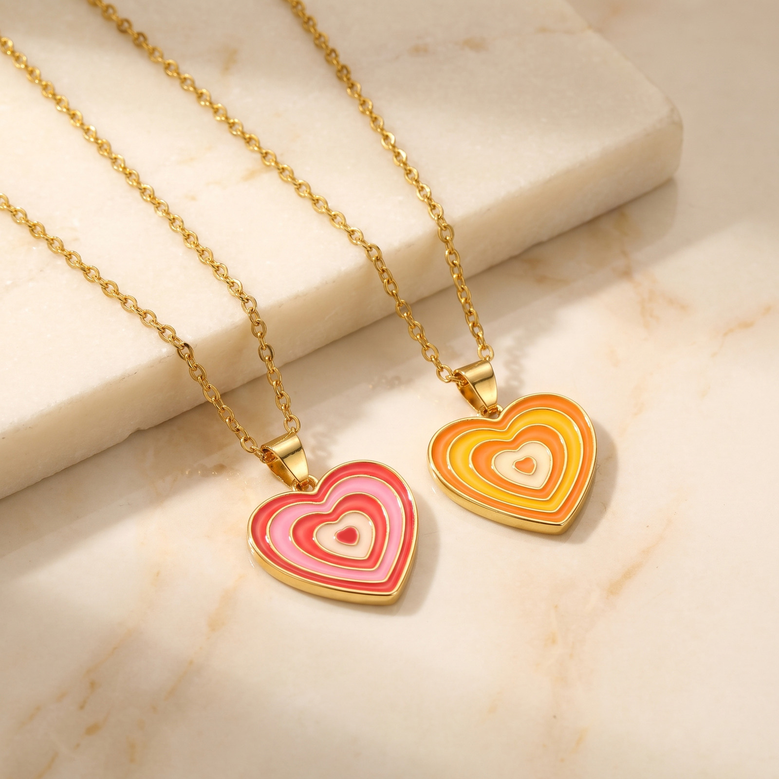 Y2K Tarzı Katmanlı Mineli Kalp - Layered Pendant Necklace Aesthetic incelemesi ve fiyatı