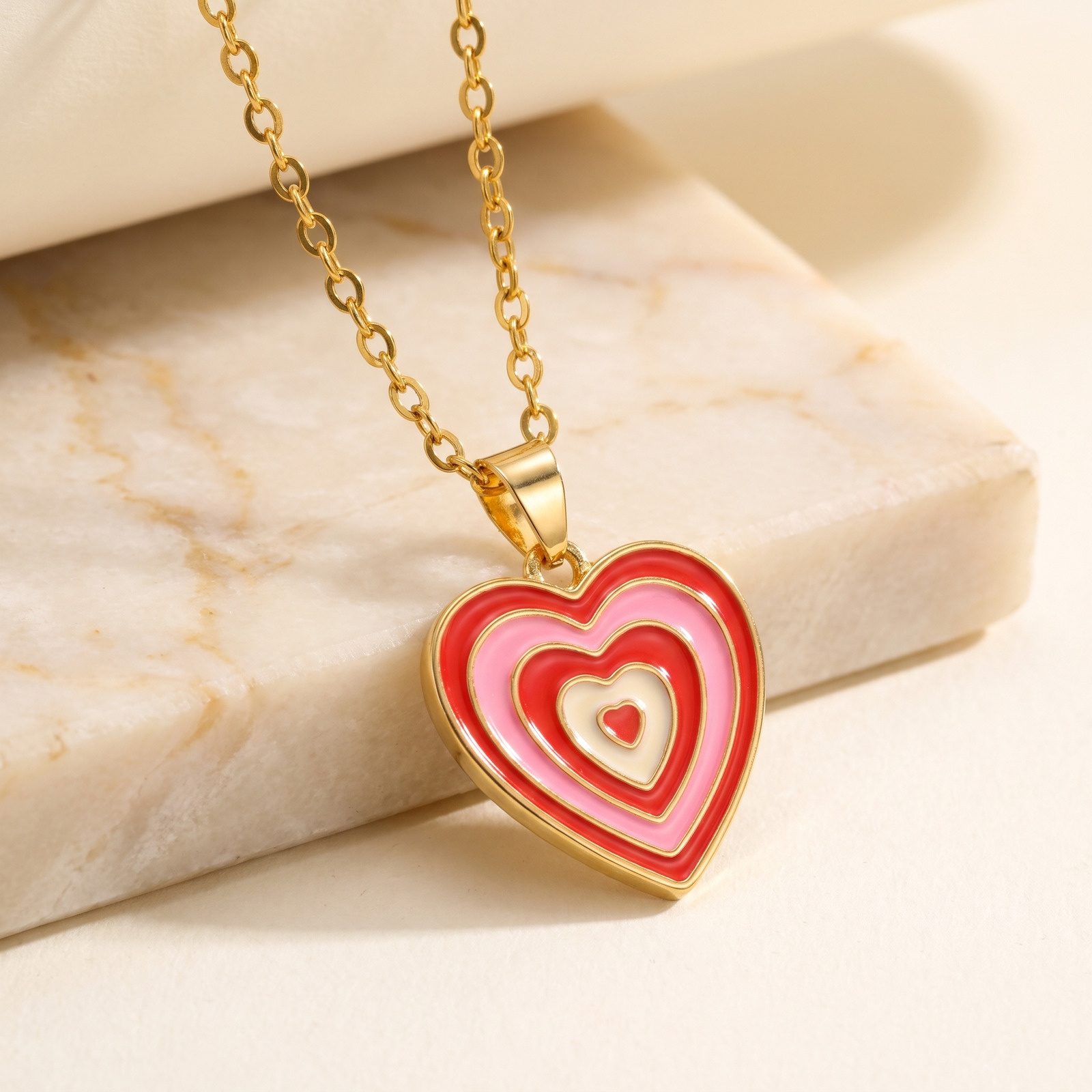 Y2K Tarzı Katmanlı Mineli Kalp - Layered Pendant Necklace Aesthetic incelemesi ve fiyatı