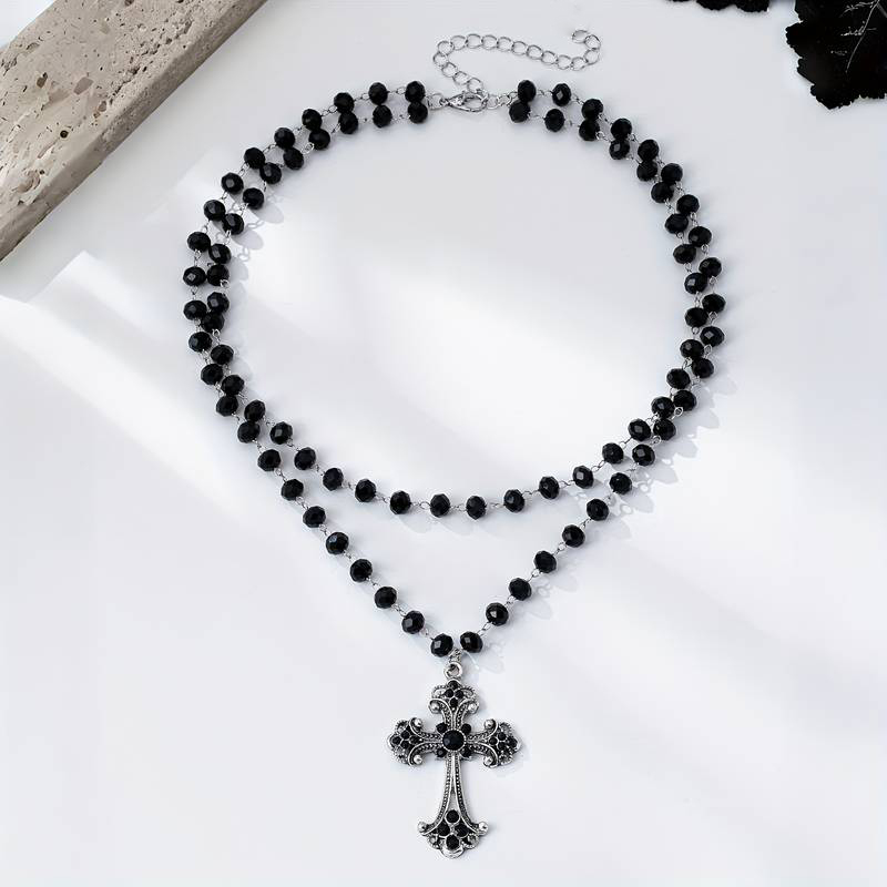 Y2K Grunge Gotik Katmanlı Haç  - Layered Pendant Necklace Aesthetic incelemesi ve fiyatı