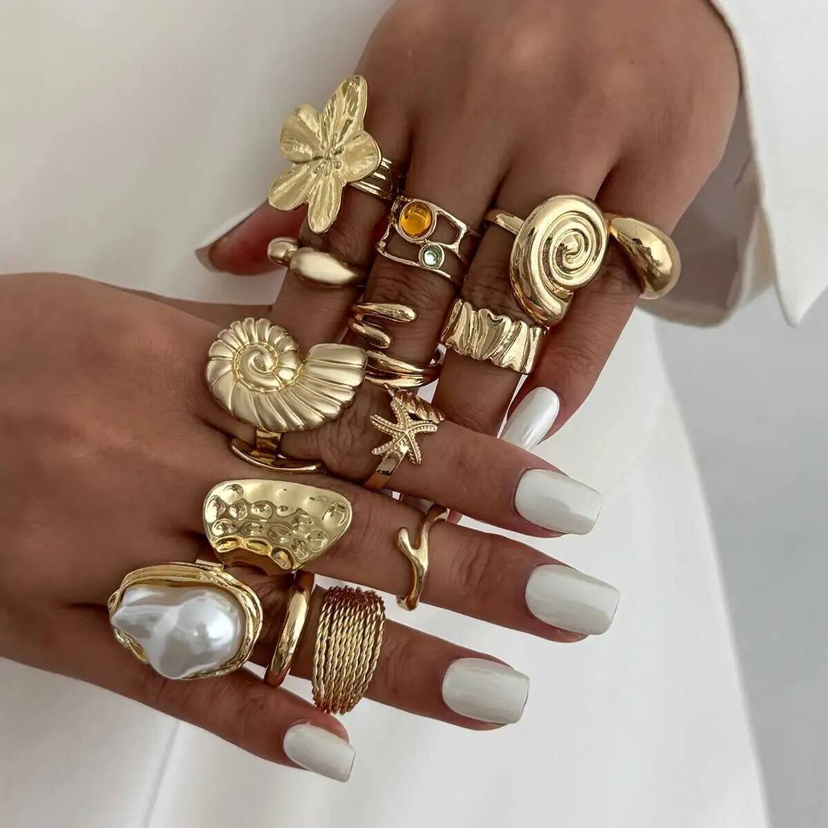 IngeSight.Z 14 Adet/takım Hip  - Vintage Punk Knuckle Rings Set incelemesi ve fiyatı