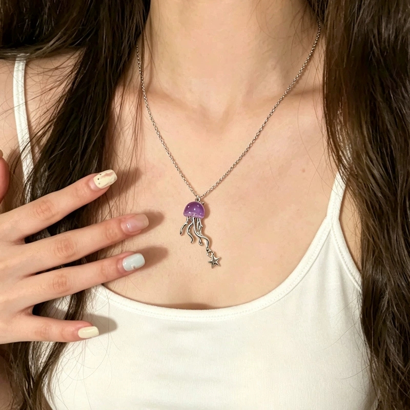 Sevimli Mor Denizanası Okyanus - Layered Pendant Necklace Aesthetic incelemesi ve fiyatı