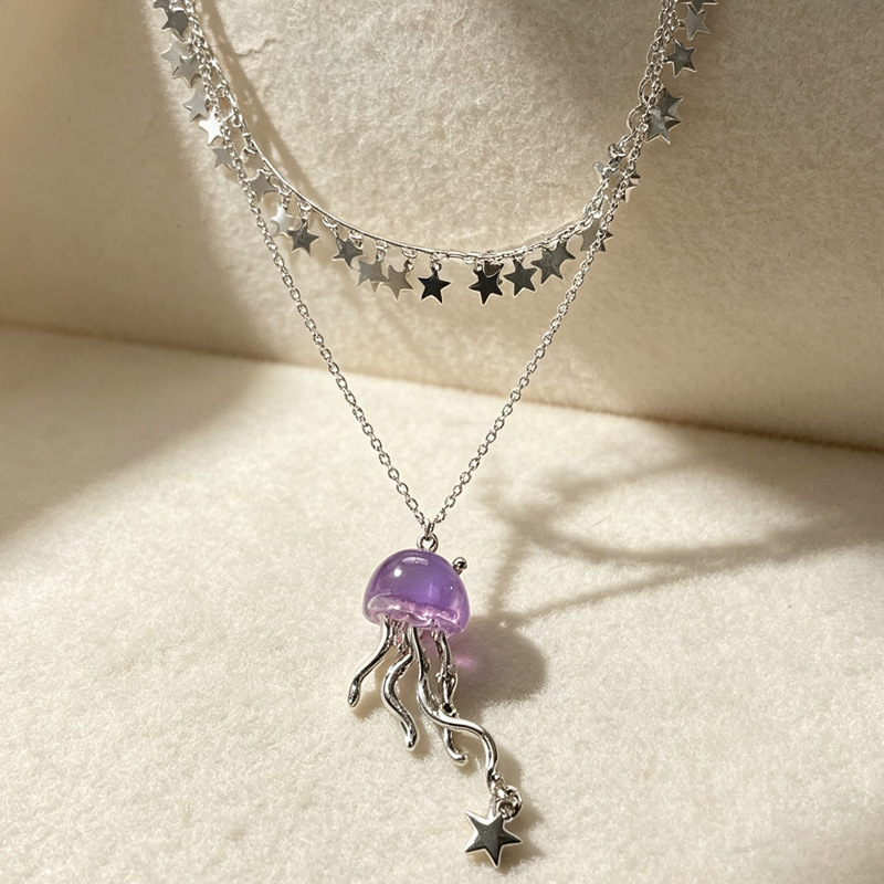 Sevimli Mor Denizanası Okyanus - Layered Pendant Necklace Aesthetic incelemesi ve fiyatı
