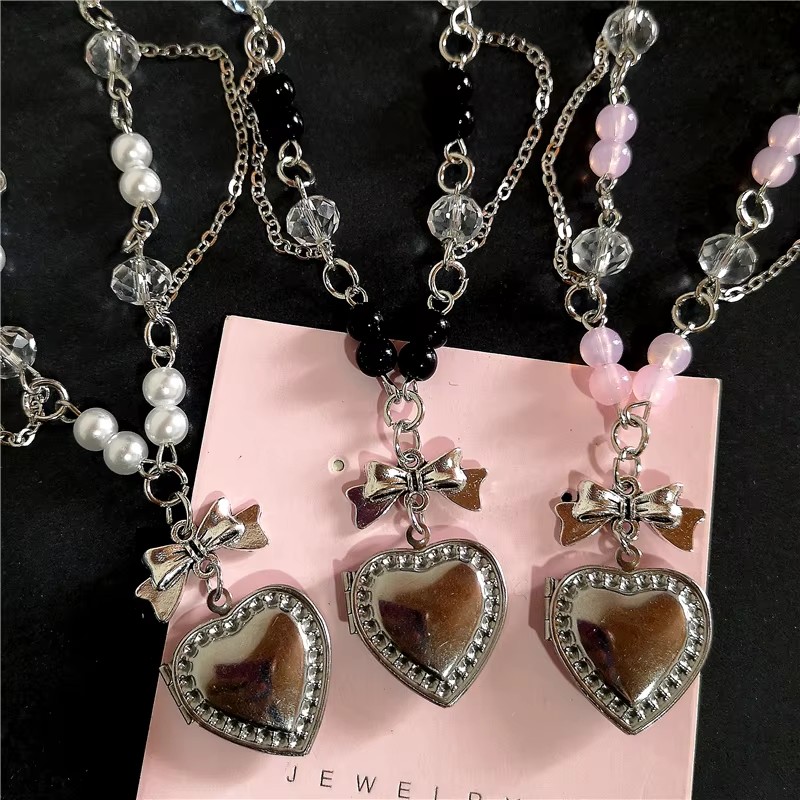 Goth Y2K Kalp Madalyon Kolye P - Heart Locket Necklace Photo incelemesi ve fiyatı