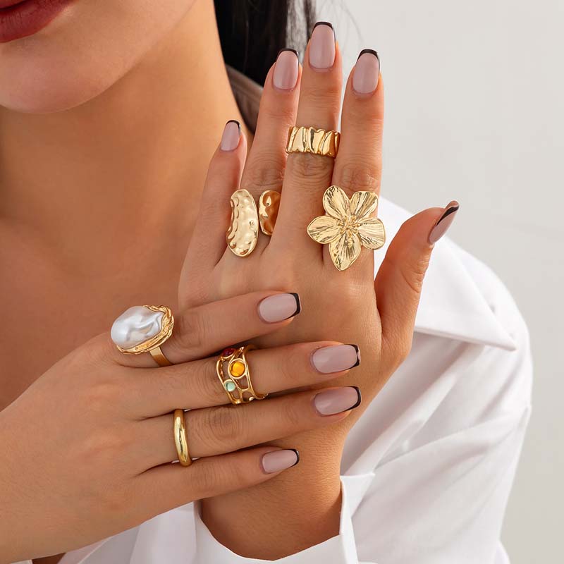 6 adet/takım Vintage Metal Çiç - Vintage Punk Knuckle Rings Set incelemesi ve fiyatı